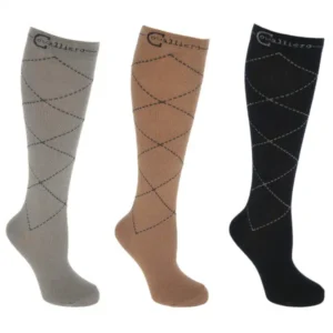 Covalliero Checked Riding Socks Pk/3 - Karo