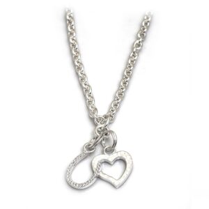 Hiho Exclusive Sterling Silver Heart & Horseshoe Cluster Necklace