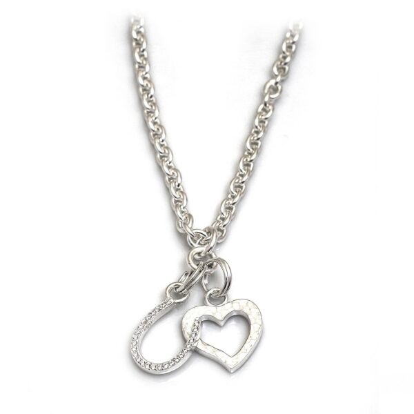 Hiho Exclusive Sterling Silver Heart & Horseshoe Cluster Necklace