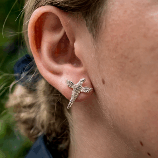 Hiho Exclusive Sterling Silver Pheasant Studs - Image 2